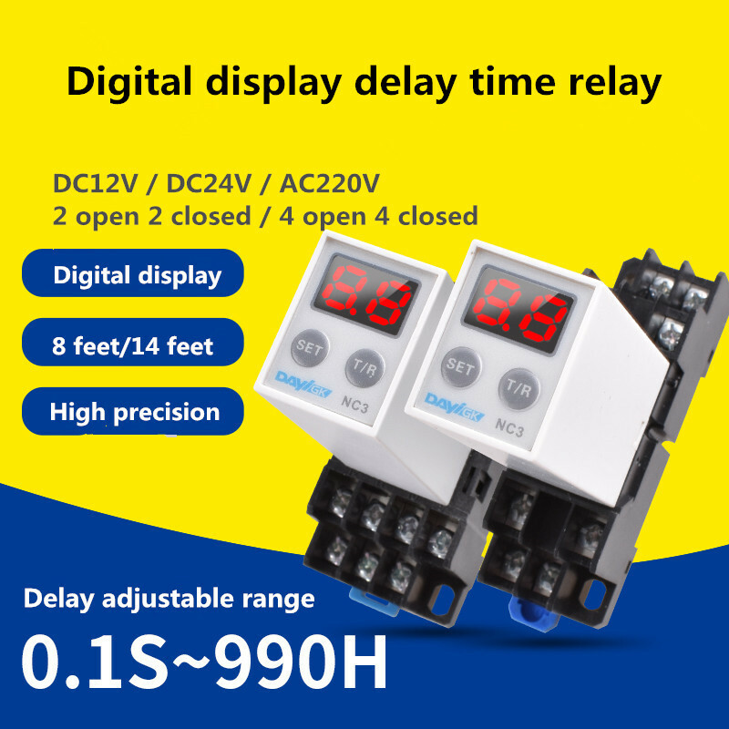 H3Y-2/4 Electronic Digital Display Delay Time Relay AC220V/DC12V/DC24V