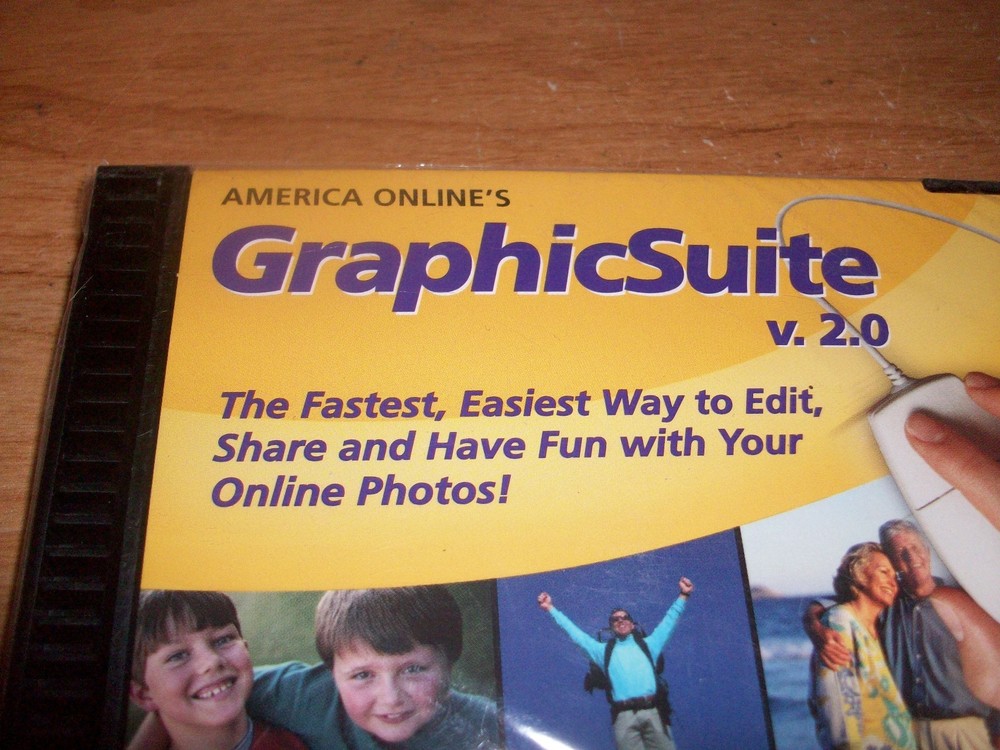America Online's Graphic Suite 2.0 CD ROM Windows Program Edit Tool NEW