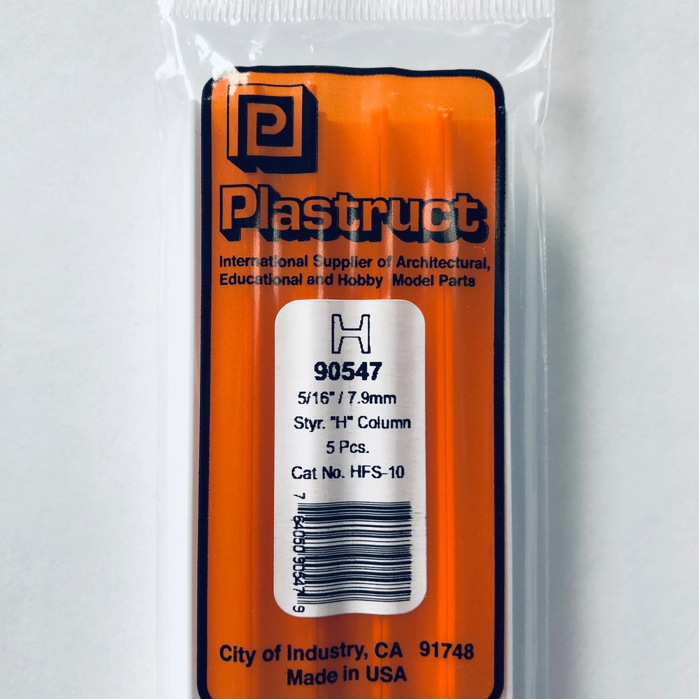 Plastruct 90547 Styrene H Column 5/16"x 15" (5)