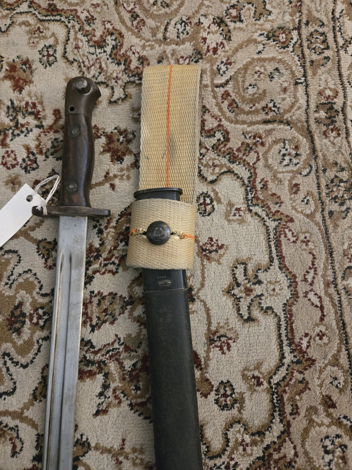 British WWI Remington Dated April 1915 M-1907 Sword Bayonet with M/44 Scabbard