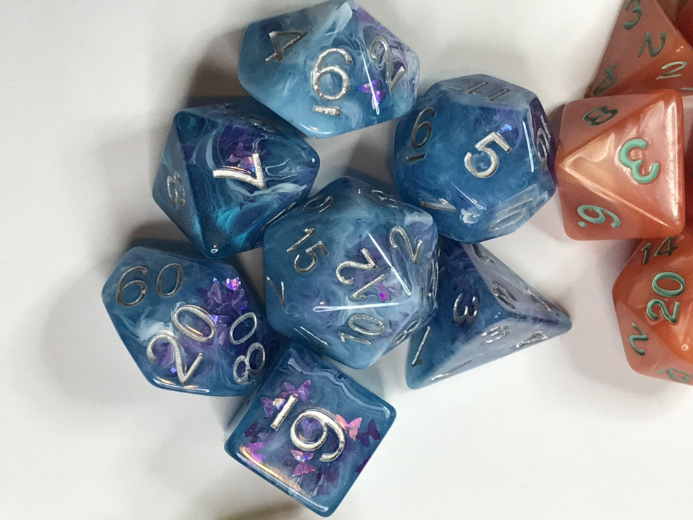 dice lot 5 beautiful polyhedral sets, gaming dice