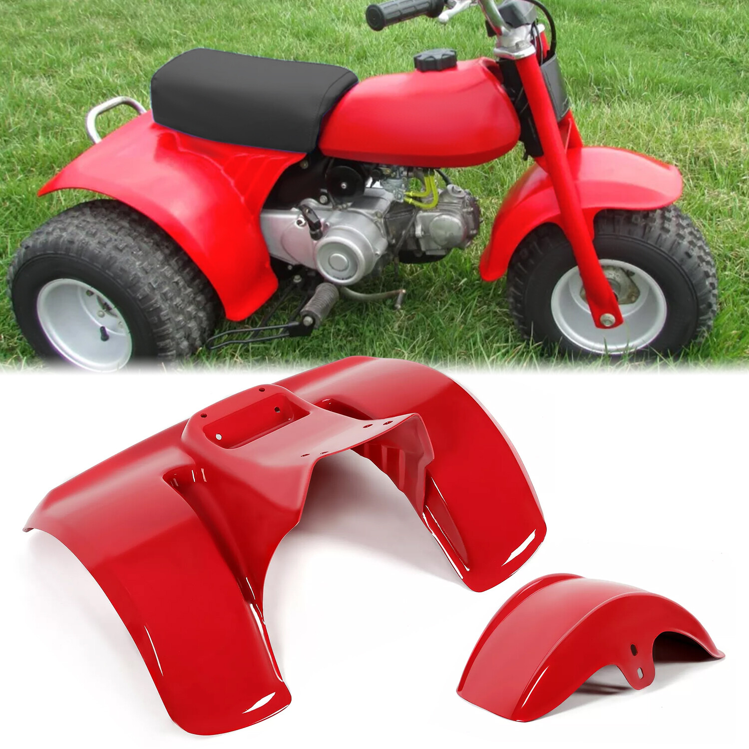 For Honda ATC70  1978-1985 Front and Rear Fender Kit Red Plastic