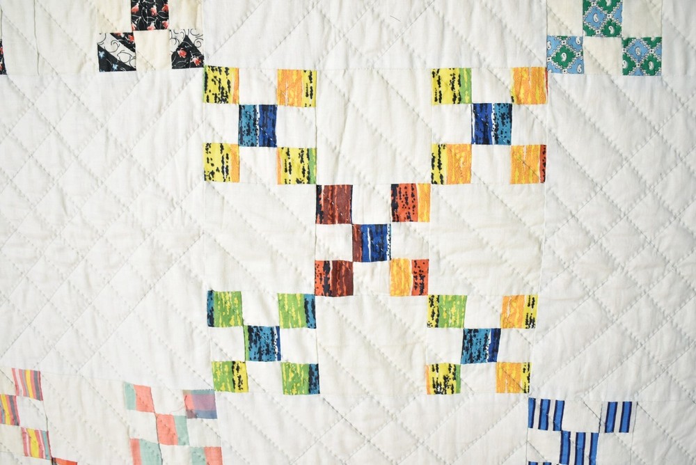 Vintage Double Nine Patch Antique Quilt, Mint Condition ~Signed & Dated "1964"!