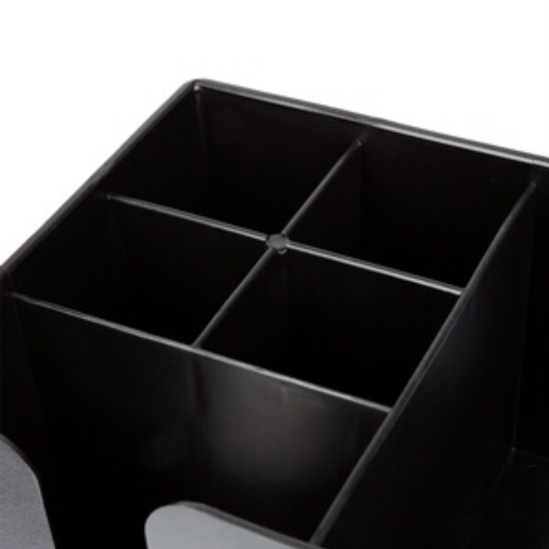 Black Plastic Bar Caddy Utensil Caddy/Holder for Napkin & Straw 6 Compartments
