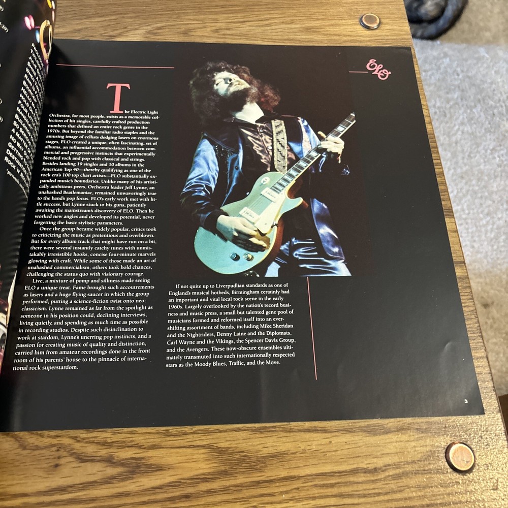 ELO Electric Light Orchestra Afterglow Epic Record INSERT only 1990