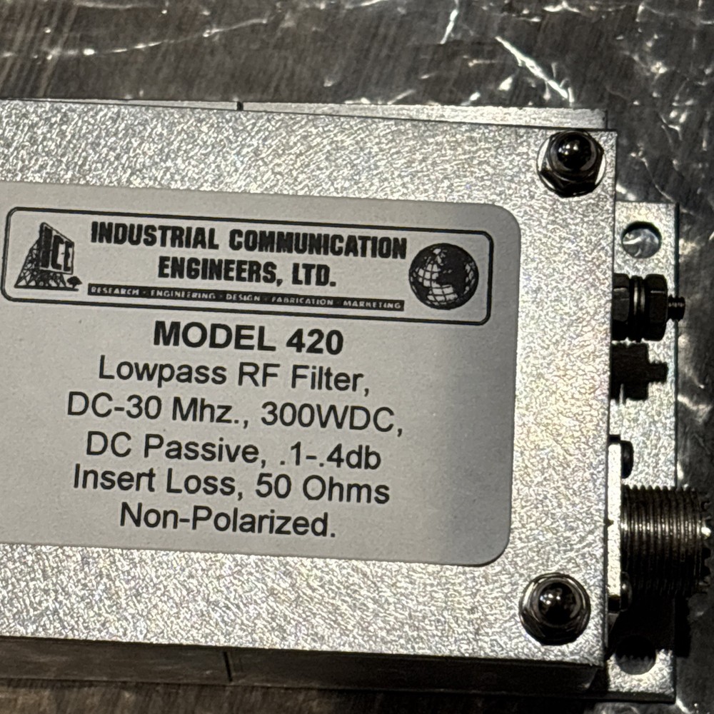 Industrial Communications Engineers Model 420 Low Pass RF Filter