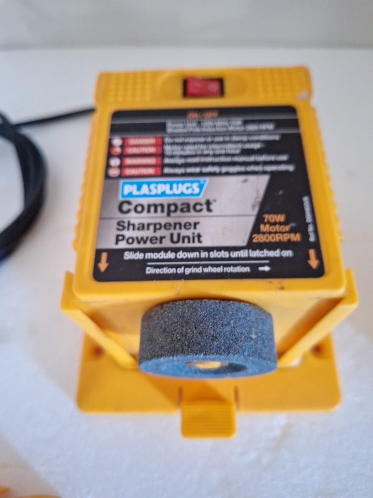 Plasplugs Compact High Speed Steel Drill & Scissors Sharpener- Base 2 attachment