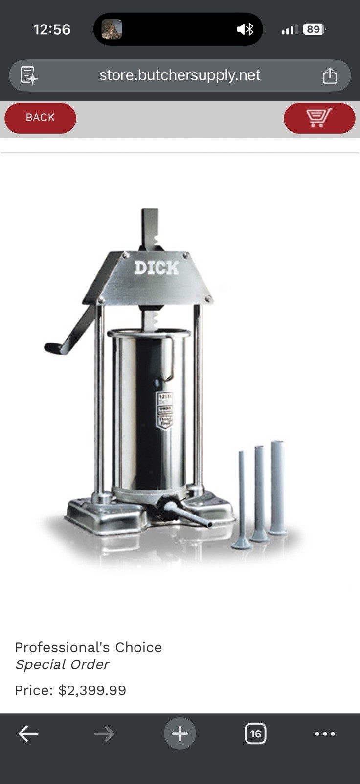 Friedrich Dick Sausage Stuffer