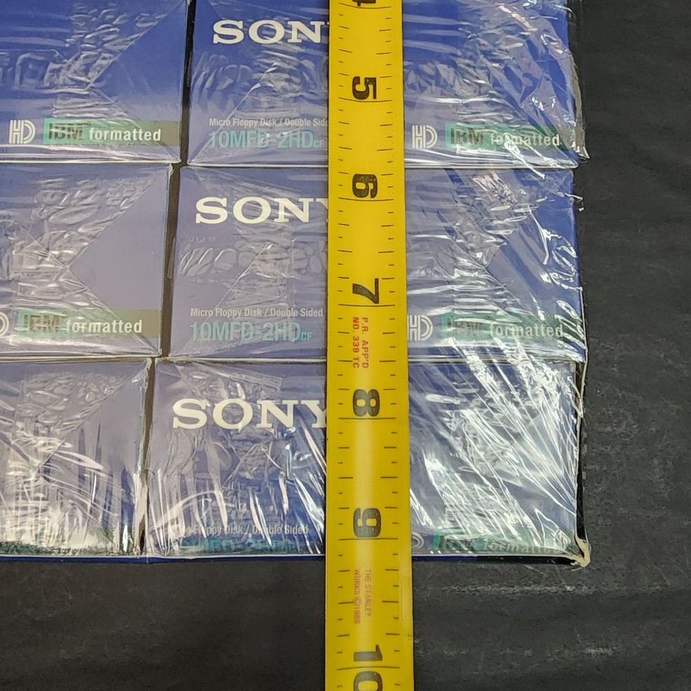 Vtg Sony 100 Pk MFD 2HD 3.5 MicroFloppy Disk NOS Retrocomputing IBM/PC Storage