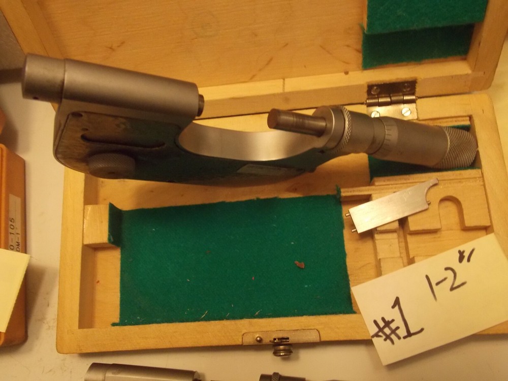 FOWLER 0-1” 1-2" .0001” INDICATING MICROMETER COMPARATOR Mitutoyo Case Choose
