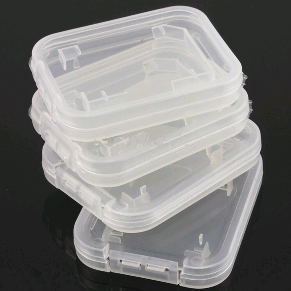 10pcs Transparent Standard SD SDHC Memory Card Case Holder Storage Boxes Plastic