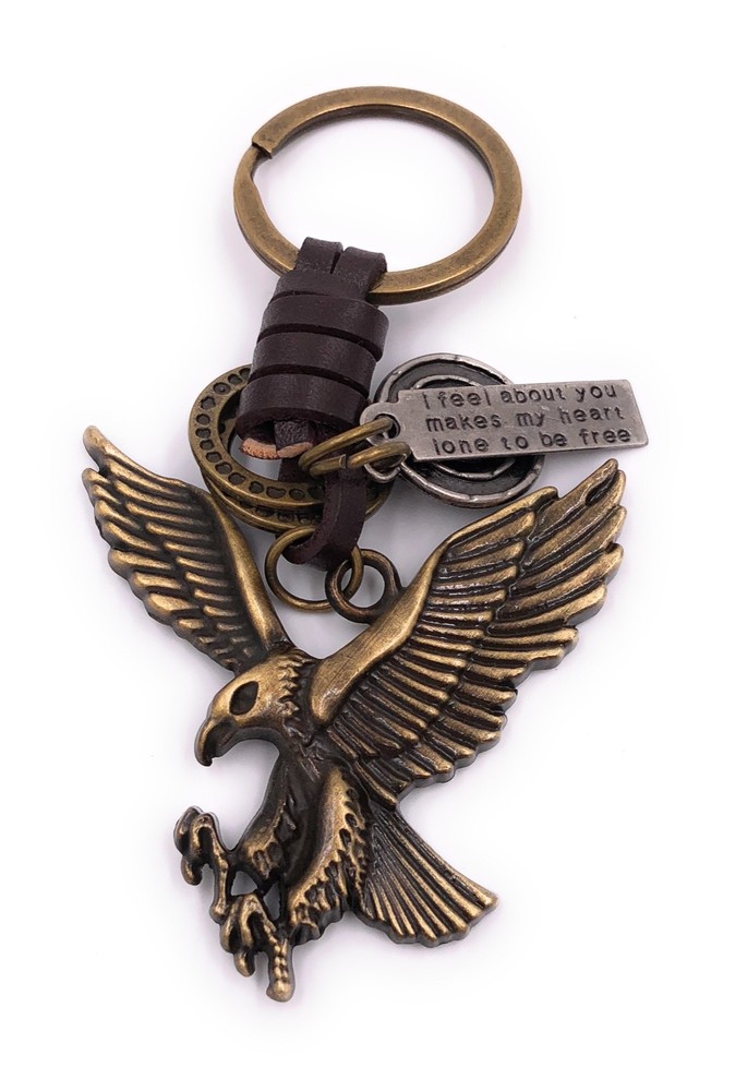 Eagle Owl Claws Keychain Pendant Metal Bronze