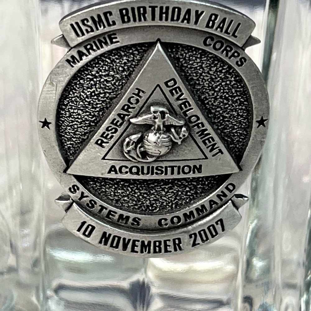 2007 USMC Birthday Ball Mug - Pewter Emblem- Systems Command