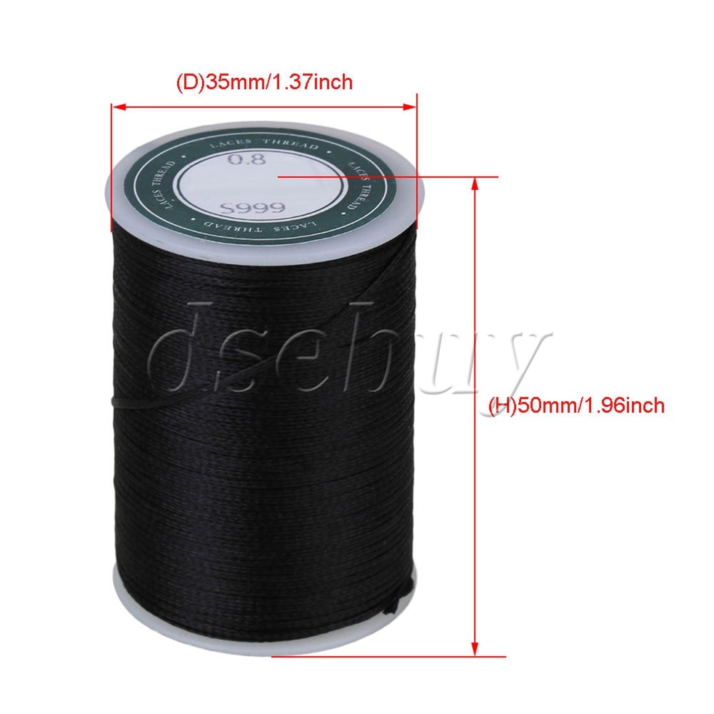 78M 0.8MM Black Flat Waxed Polyester Thread Cord for Handcraft Leather