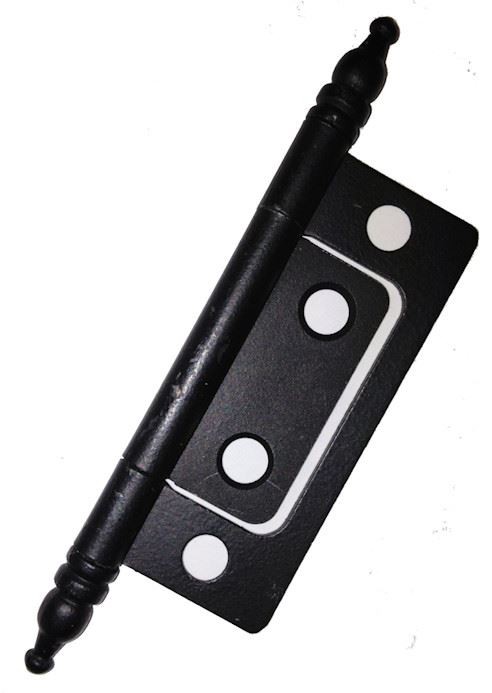 Non-Mortise Finial Hinge Flat Black  -2"