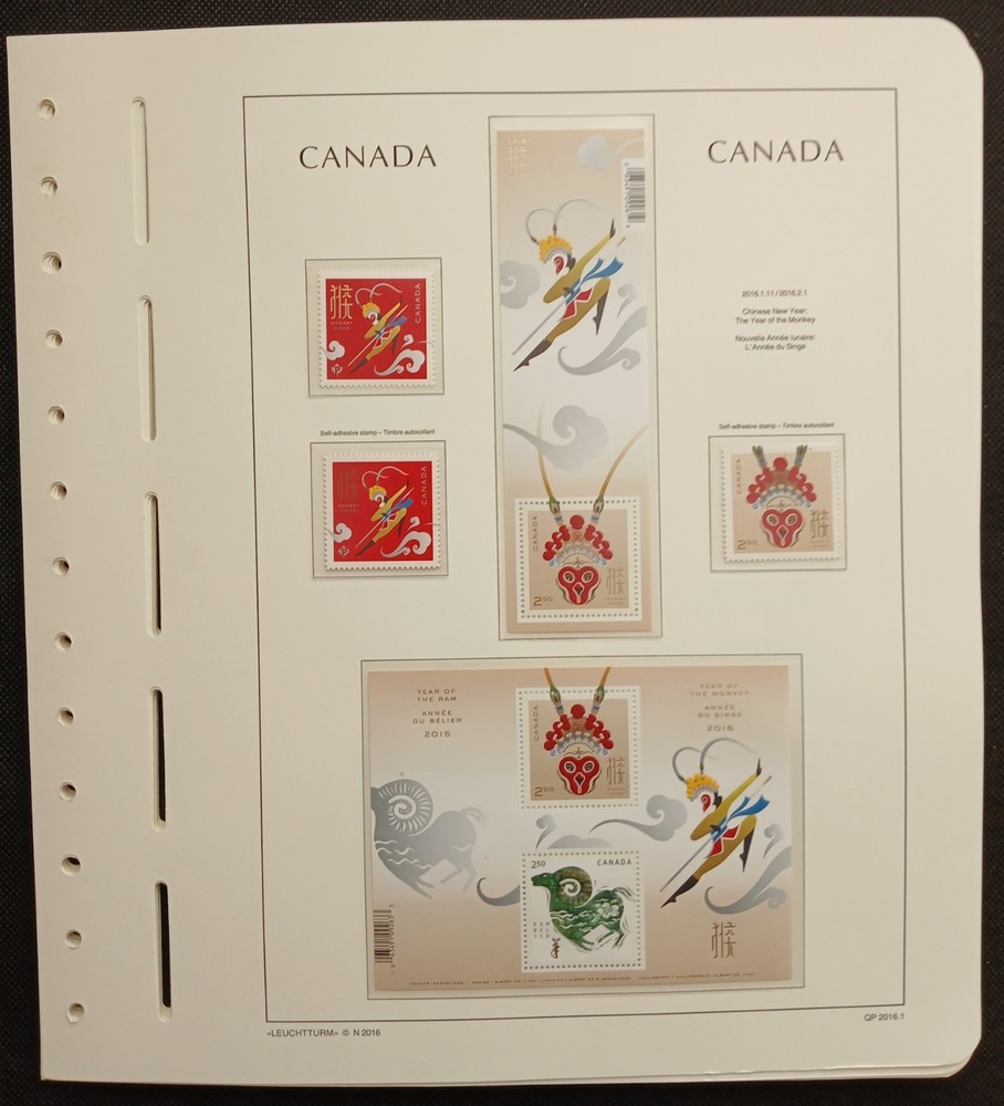 2016 Canada Year Set On Lighthouse/Leuchtturm Hingless Pages