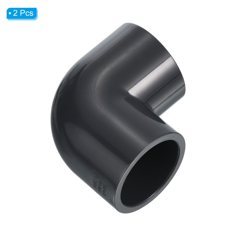 UPVC Elbow Fitting Pipe 32mm, 2pcs 90 Degree Connector Adapter, Grey