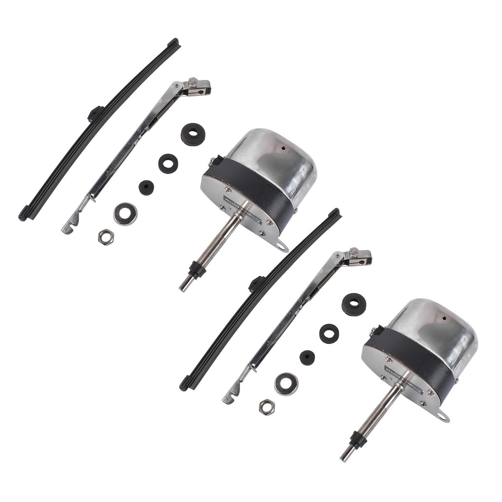 Silver Windshield Wiper Motor Street Hot Rod Universal Boat For Chevy For Jeep