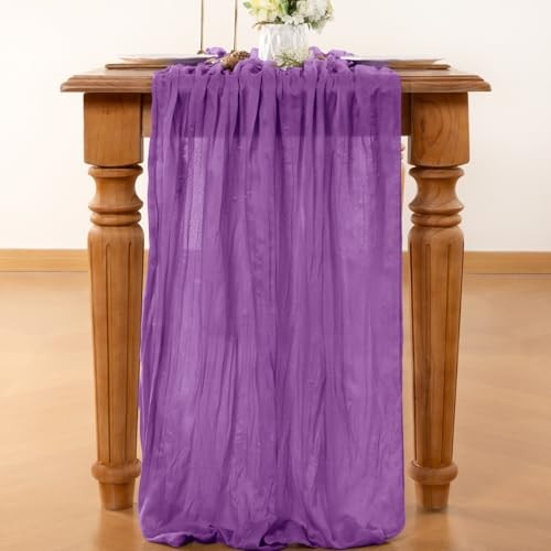 Table Runner Cheesecloth Table Runner 10FT Farmhouse Table Runners 10ft Purple