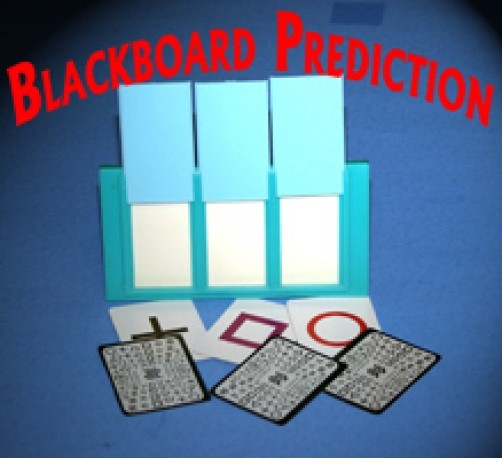 BLACKBOARD PREDICTION CARDS Mental Mind Reading Magic Trick ESP Set Frame Pocket