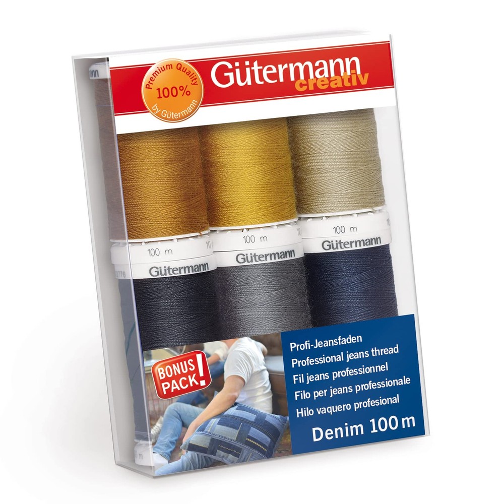 Gutermann Thread, Denim, Multicoloured, Polyester, 6 count