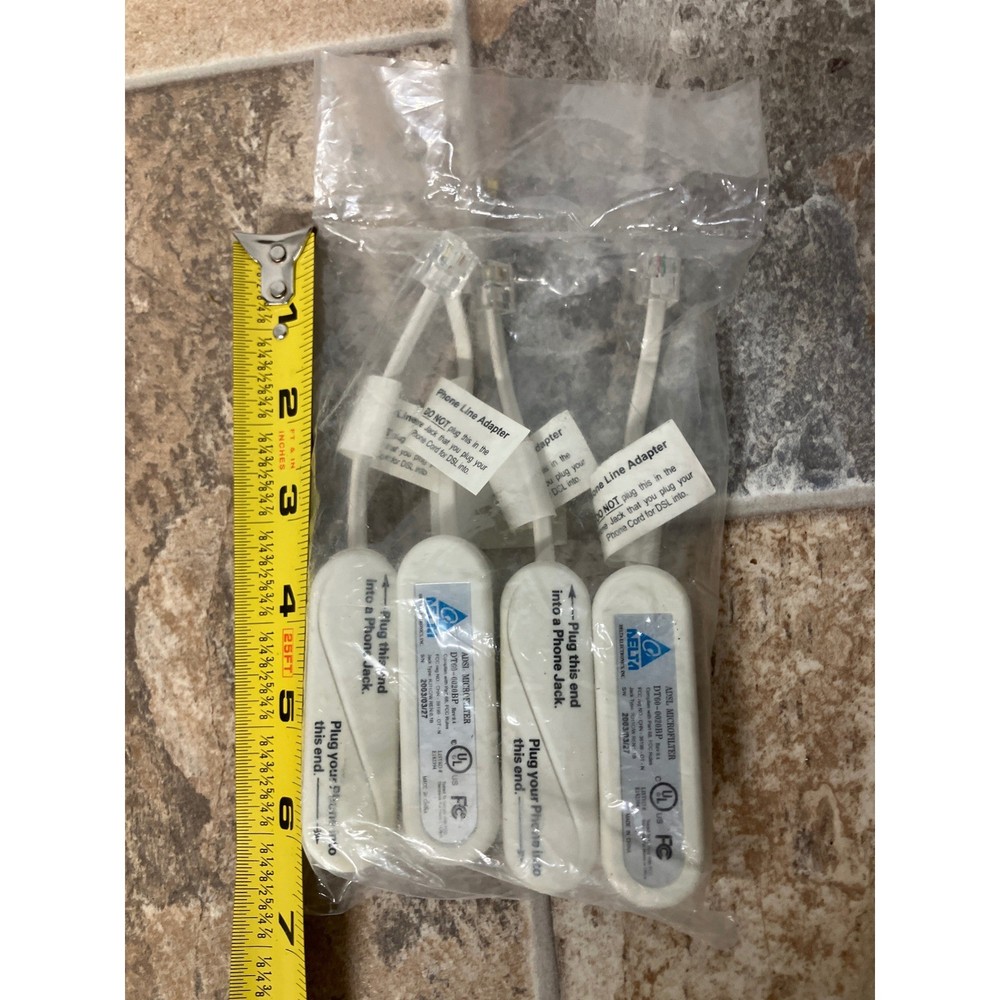 DELTA Microfilter DSL Phone Line Adapter 4 Pack