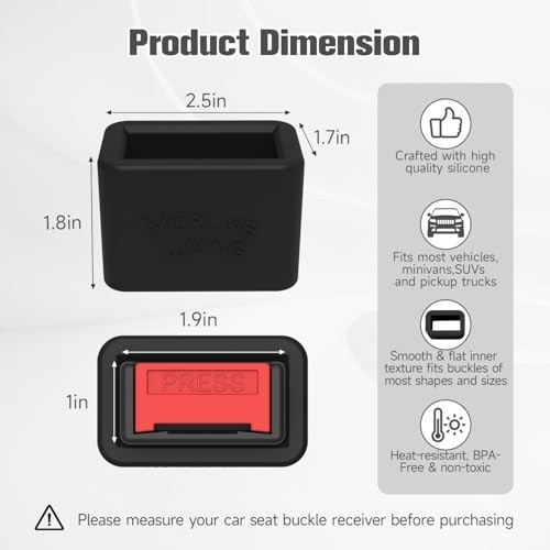 Silicone Buckle Holder Booster - 3 Pack, Black, Adjustable, Durable & Versatile