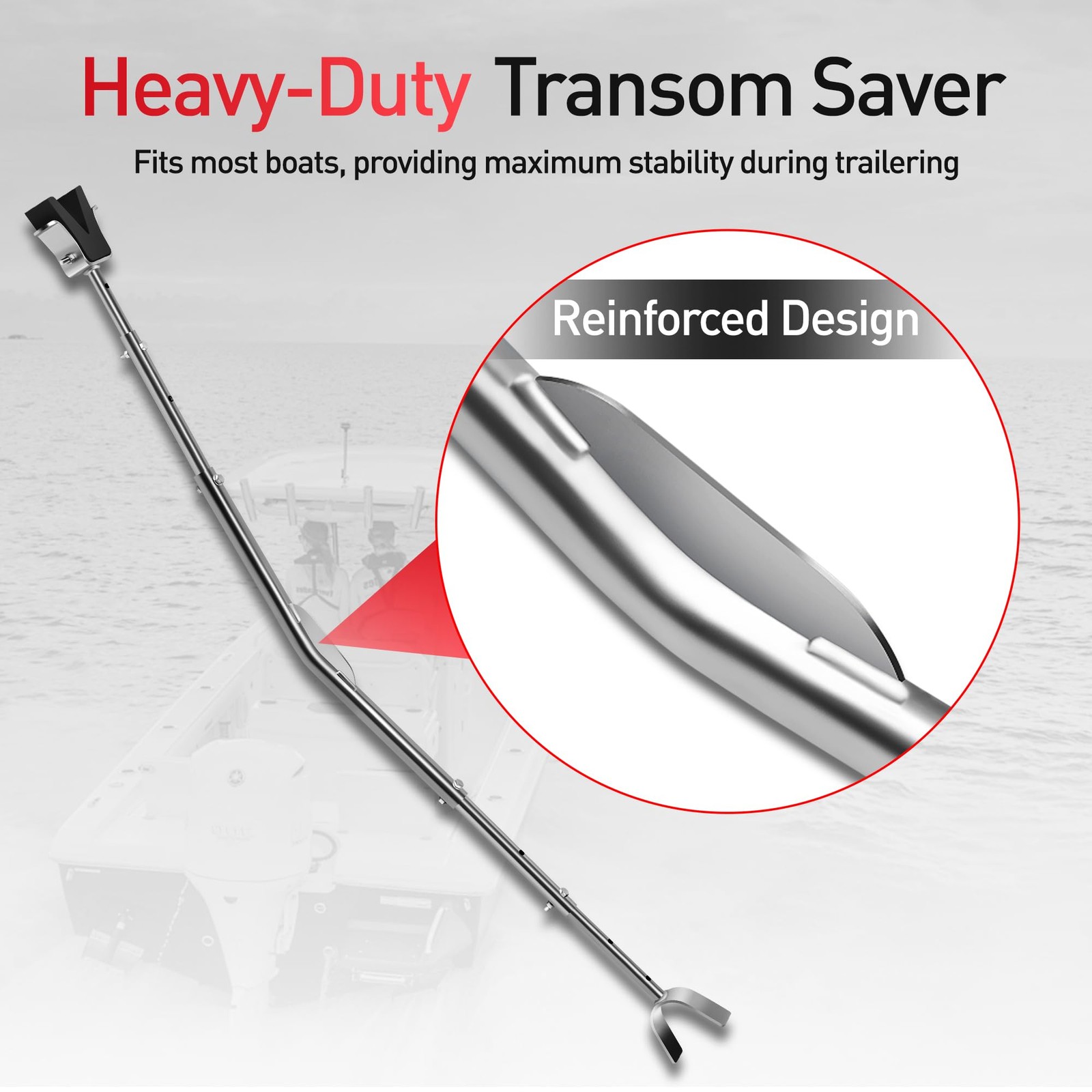 Heavy Duty Transom Saver 28-59" Adjustable Support Bar 150HP Boat