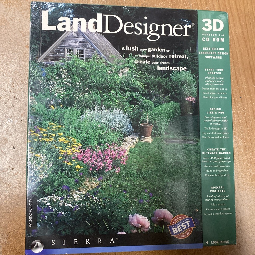 Sierra Land Designer 3D Version 4.0 Big Box 1996  PC Sealed