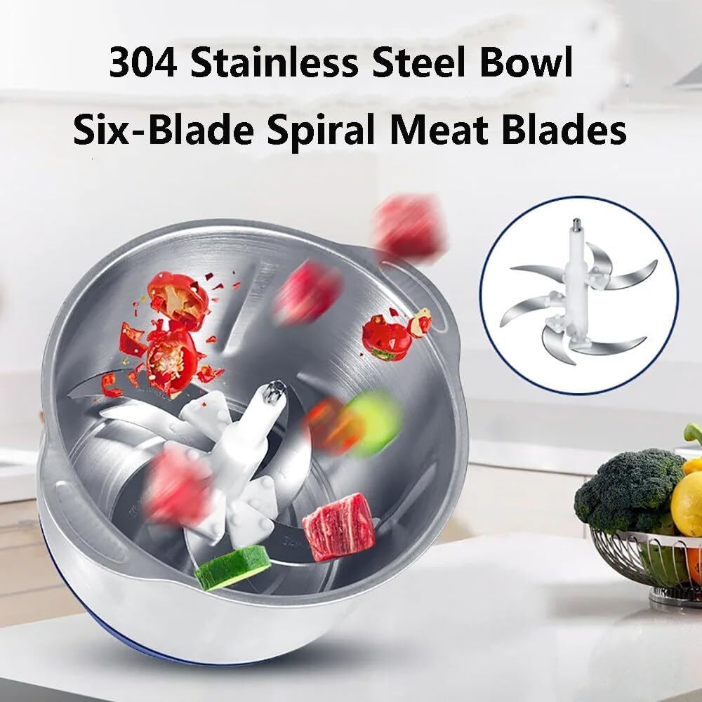 500W Electric Food Vege Chopper Food Processor Kitchen Meat Grinder Mixer 5L US