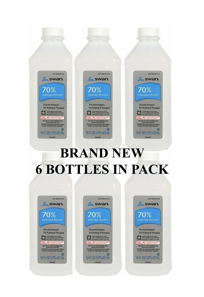 6 Bottle Pack 70% Alcohol 16 Fl Oz