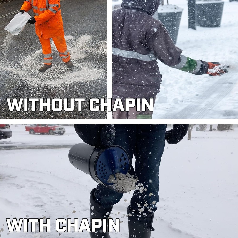 Versatile 64-Ounce Hand Shaker Spreader with Large Grip for -Round Use