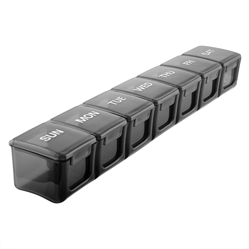 Weekly Organizer , 7 Day and Holder Container - Large Black