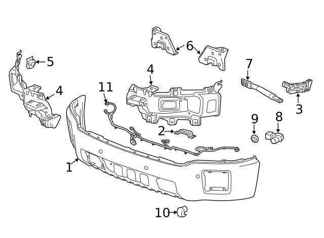 Genuine GM Front Object Alarm Sensor Wiring Harness 23362180