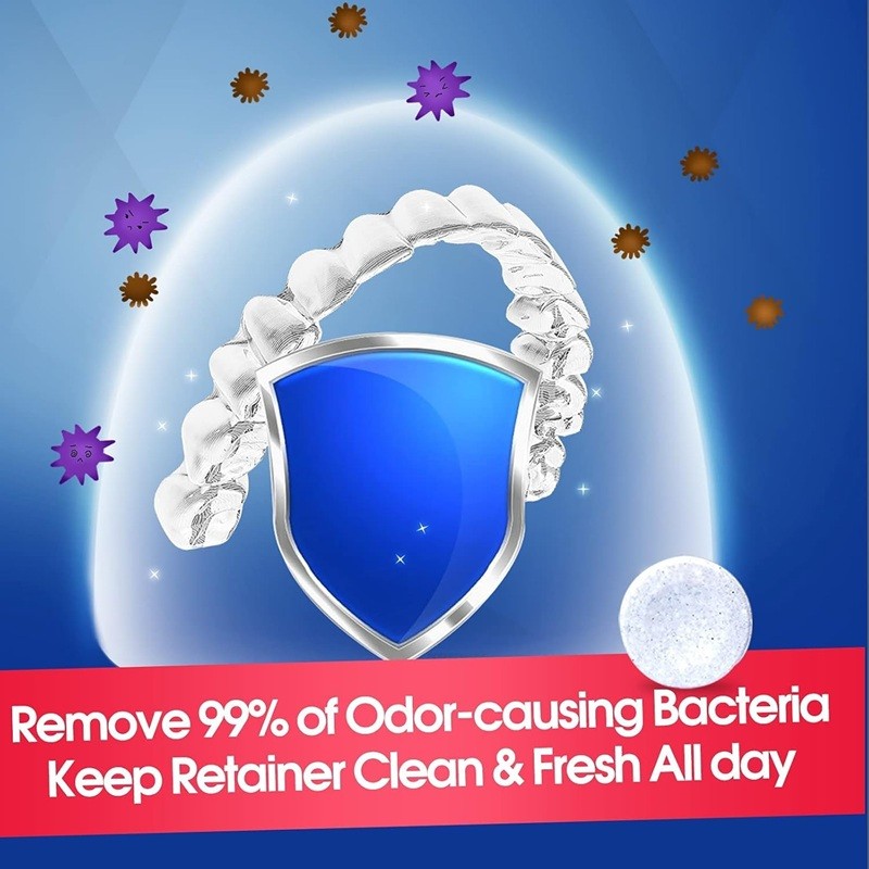 Aligner Cleaning Tablets 120 Pcs Dental Retainers False Teeth Bright Remove Odor