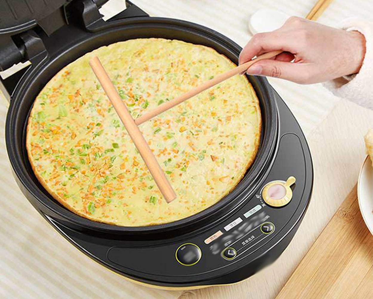 Crepe Spreader 2 Pieces 6.1 Inches x 4.7 Inches Natural Wooden T-Shaped Tool ...