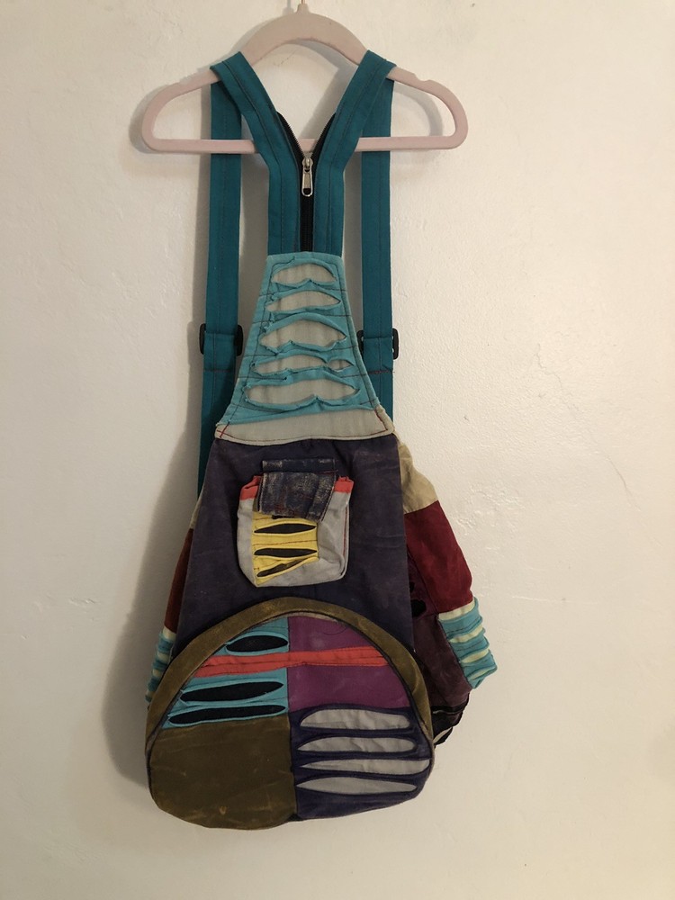 Backpack Multicolor Two Pocket Bag Unique Artsy