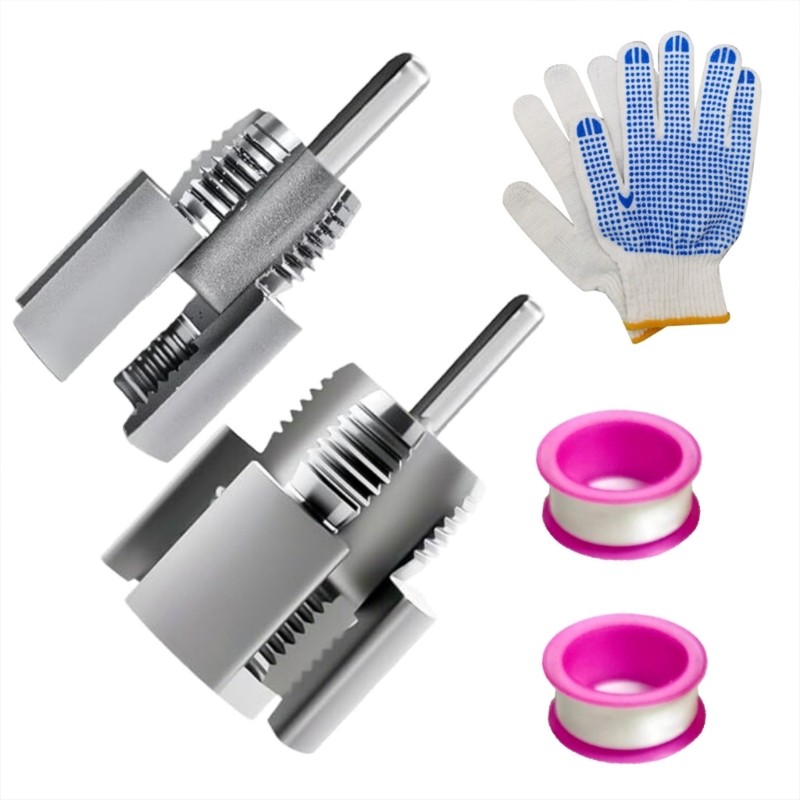 2pc Carbon Steel Threading Tool Kit for Water Pipes Installation Maintenance