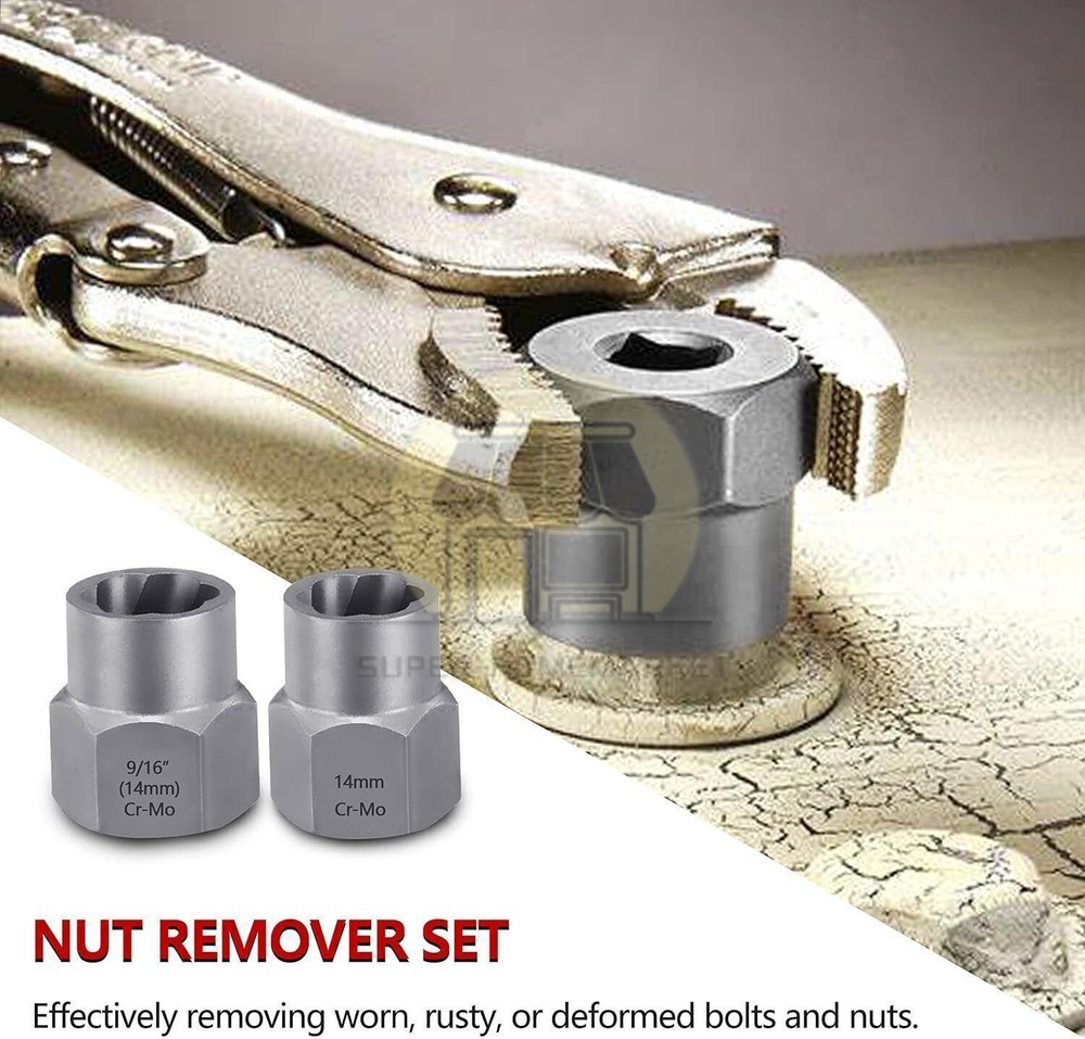 25PCS Multi-Spline Screw Extractor Set Hex Head Bit Socket Wrench Bolt Remover