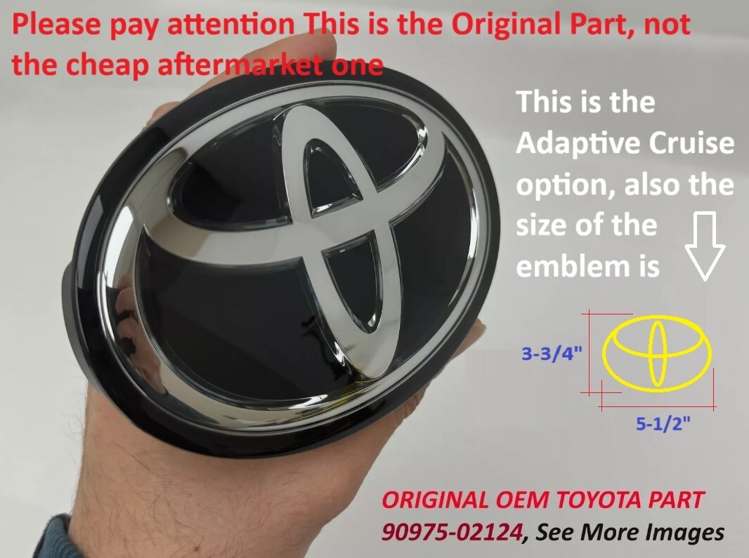 FITS TOYOTA COROLLA GRILLE FRONT EMBLEM 90975-02124 OEM 2019 20 21 22 2023 2024