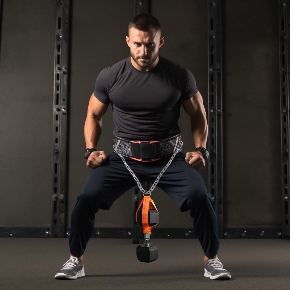 Dumbbell Loading Strap for Dip Belt Weight Plate Loading Strap Heavy Belt Duty