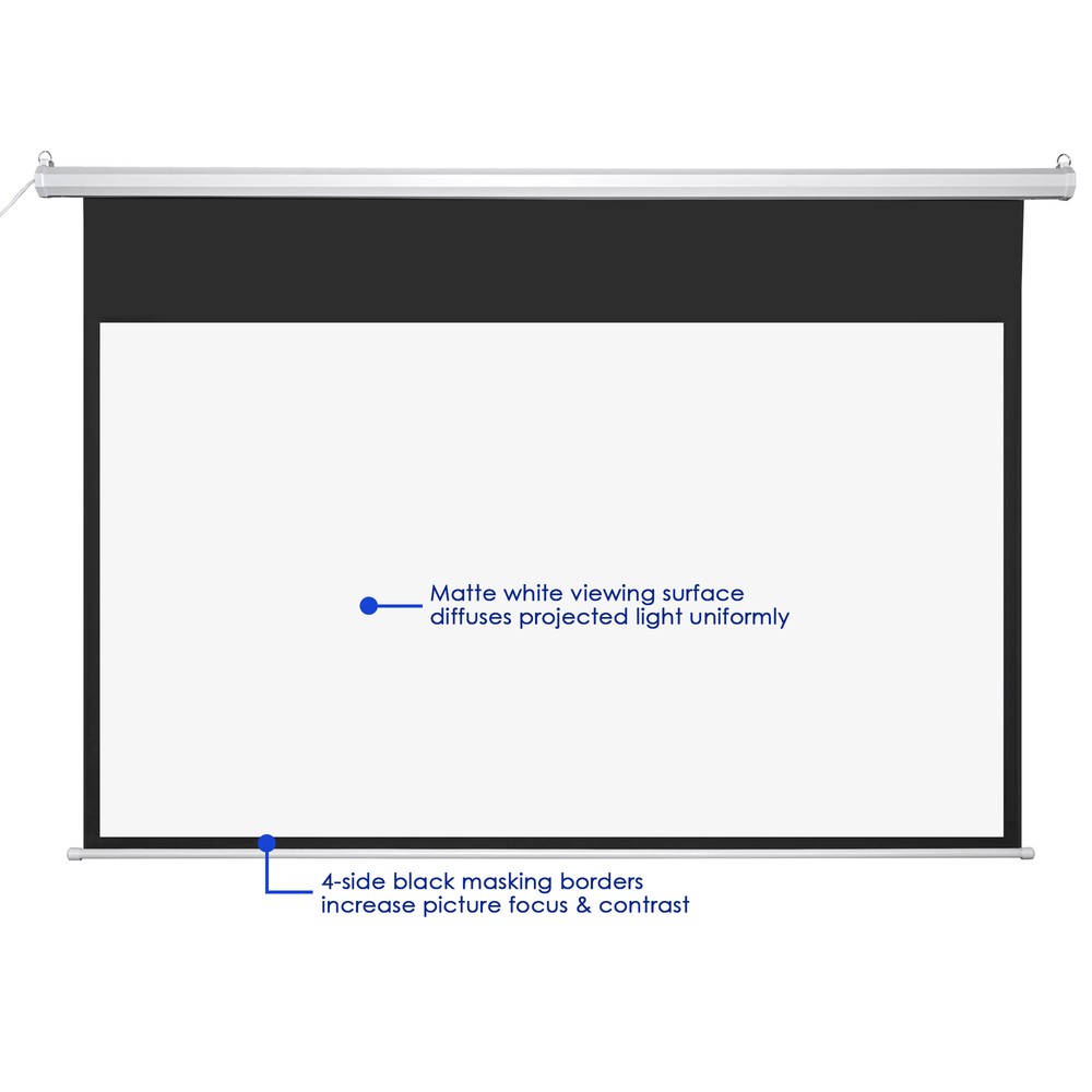 92" 16:9 Electric Auto Motorized Projector Screen Projection with Remote Control