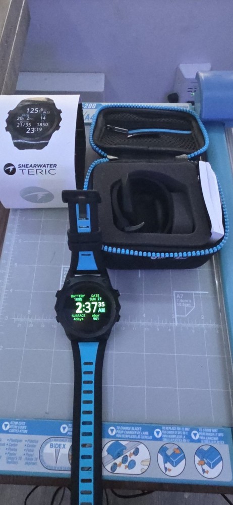 Shearwater Teric 15001 Dive Computer Black/Blue Mint Full Kit Bluetooth