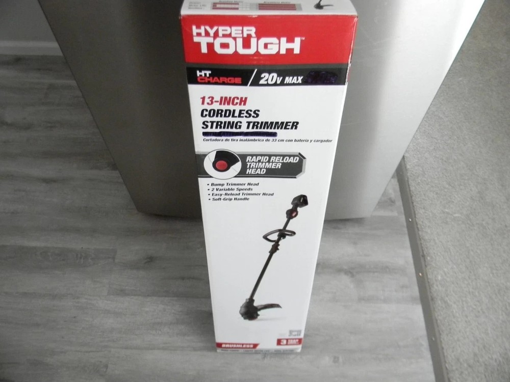 Hyper Tough 20V 13" Brushless String Trimmer with Rapid Reload Trimmer Head, HT2