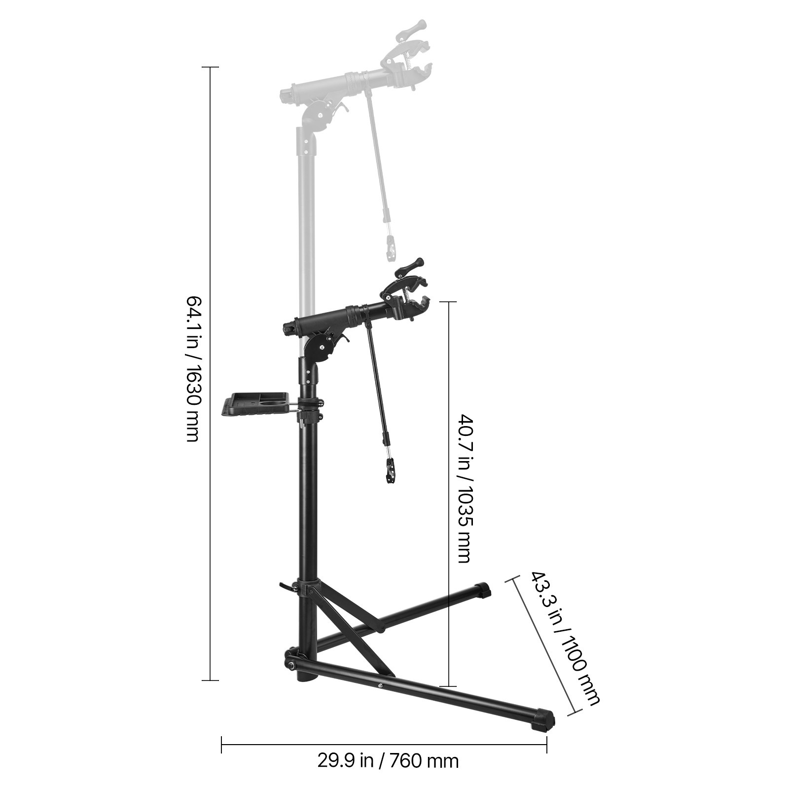 Bike Repair Stand 85 lb Adjustable Bicycle Maintenance Rack with Tool Tray
