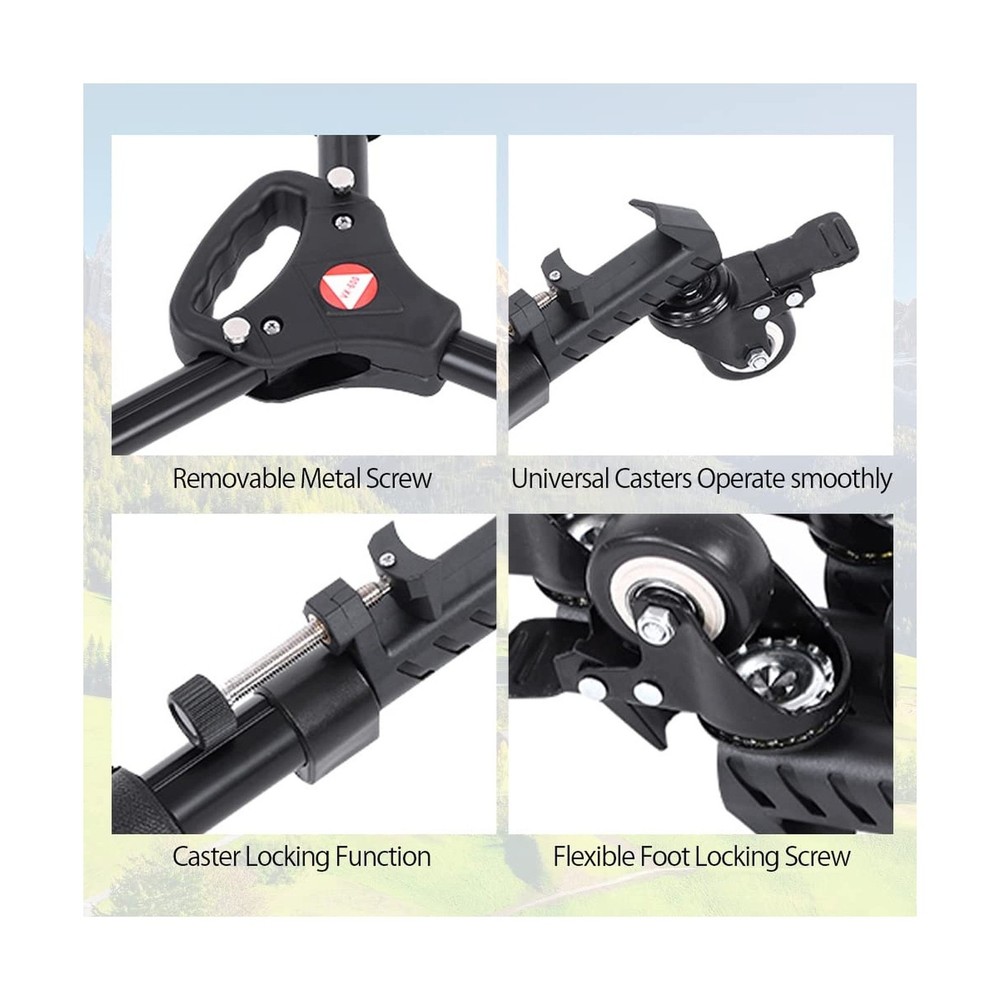 VX-600 Foldable Tripod Dolly with 3 Locking Track Wheels Pulley,Adjustable Le...