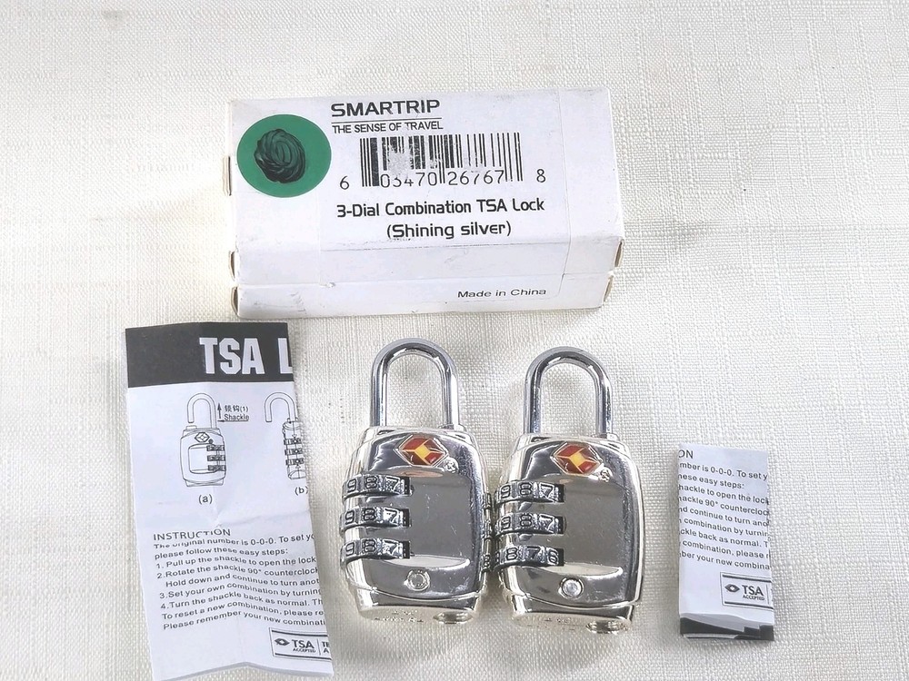 Smartrip TSA Approved Luggage Locks 2 Pack Combination Padlock