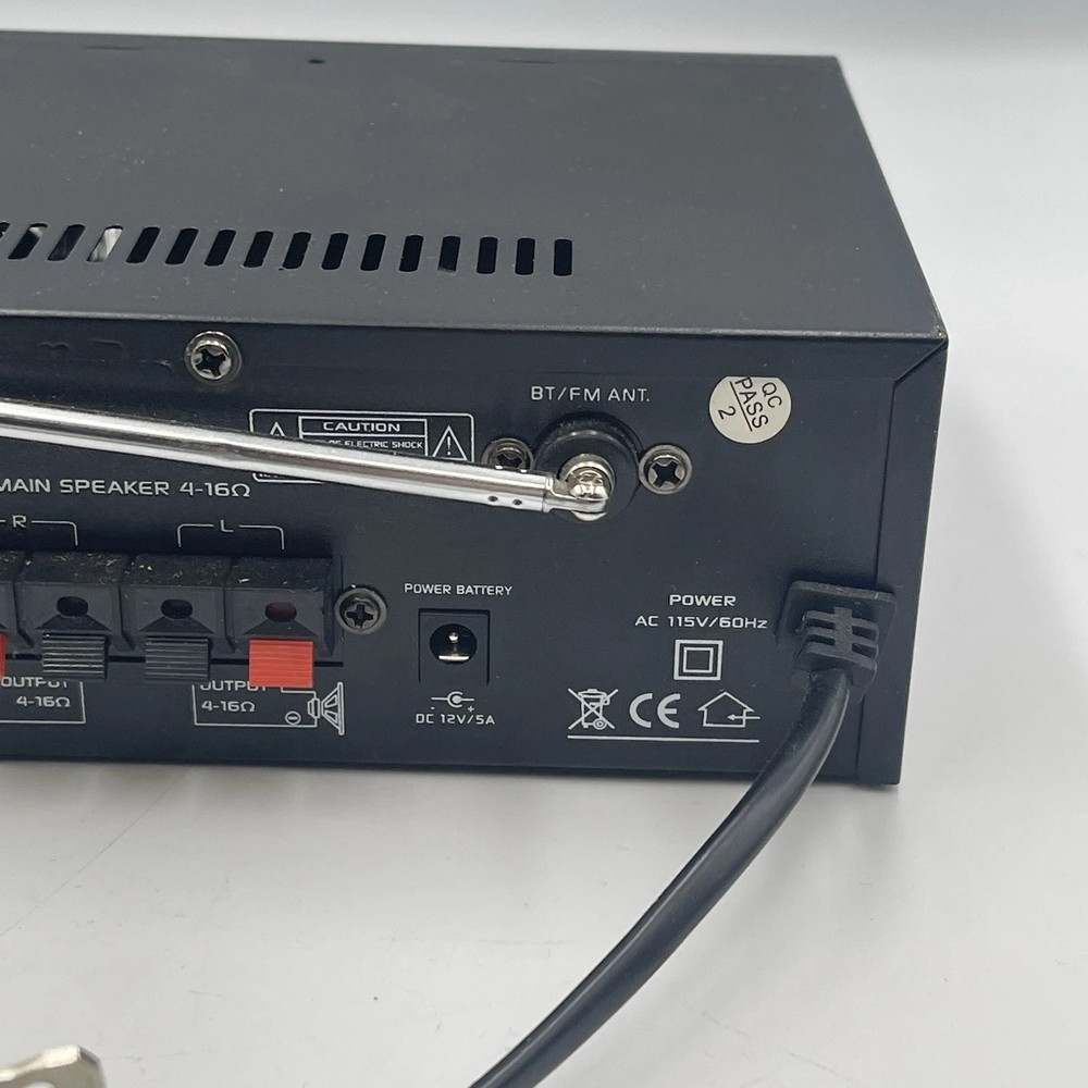 Pyle Compact Bluetooth FM Power Amplifier 100WX2 Max 2 Inputs w/ RCA & Terminals