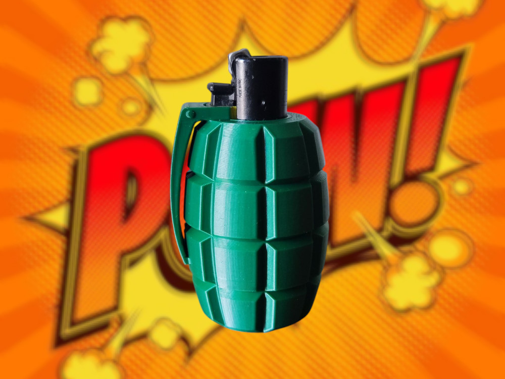 3d Printed Lighter Case - Clipper Lighter Sleeve - Lighter Cover Grenade