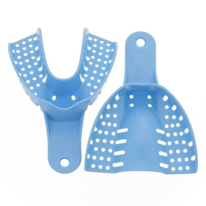 10 Pc/Set Dental Disposable Plastic Impression Trays Blue Plastic Denture
